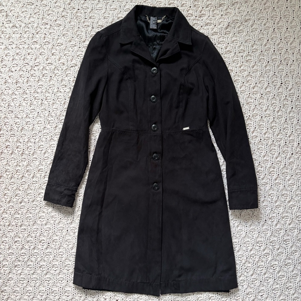 GUESS Dress Coat - Women’s Black Button Up Trench Coat